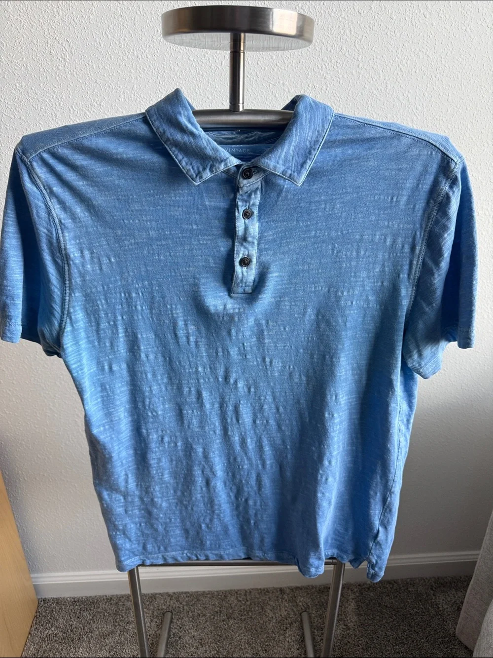 Banana Republic Blue Slub Polo Shirt